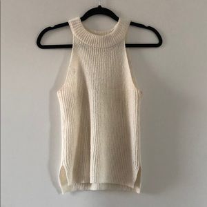 MANGO Ivory Sweater Collar Tank, XS